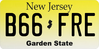 NJ license plate B66FRE