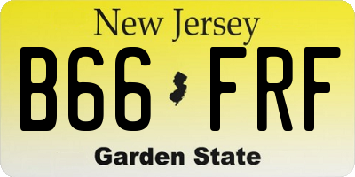 NJ license plate B66FRF