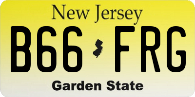 NJ license plate B66FRG