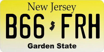 NJ license plate B66FRH