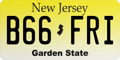 NJ license plate B66FRI