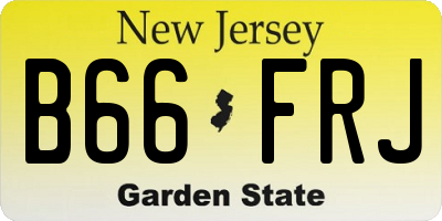 NJ license plate B66FRJ