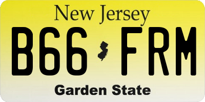 NJ license plate B66FRM