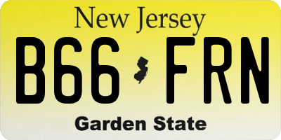 NJ license plate B66FRN