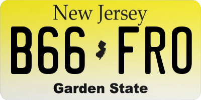 NJ license plate B66FRO