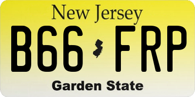 NJ license plate B66FRP