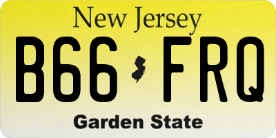 NJ license plate B66FRQ
