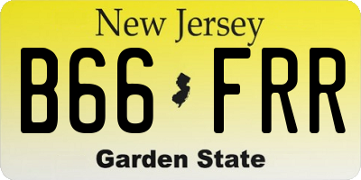 NJ license plate B66FRR