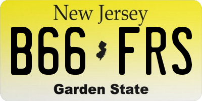 NJ license plate B66FRS