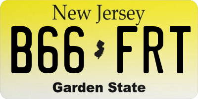 NJ license plate B66FRT