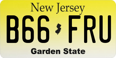 NJ license plate B66FRU