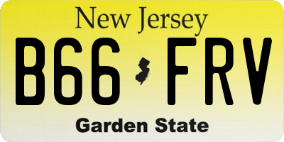 NJ license plate B66FRV