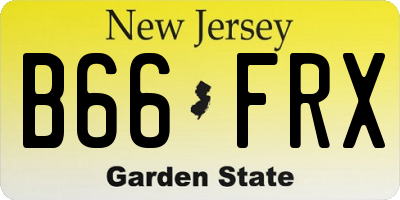 NJ license plate B66FRX