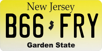 NJ license plate B66FRY
