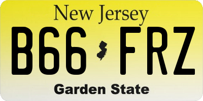 NJ license plate B66FRZ