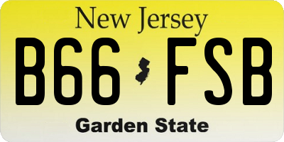 NJ license plate B66FSB
