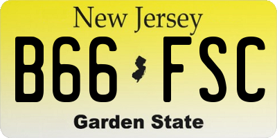 NJ license plate B66FSC