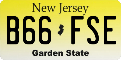 NJ license plate B66FSE