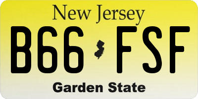 NJ license plate B66FSF