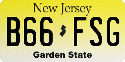 NJ license plate B66FSG