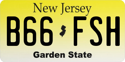 NJ license plate B66FSH