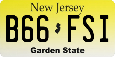 NJ license plate B66FSI