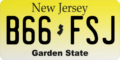 NJ license plate B66FSJ