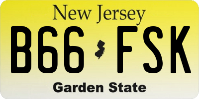 NJ license plate B66FSK