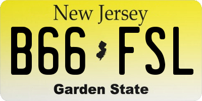 NJ license plate B66FSL