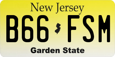 NJ license plate B66FSM