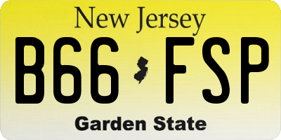 NJ license plate B66FSP