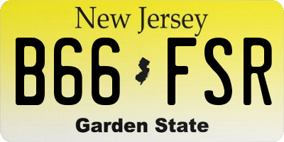 NJ license plate B66FSR