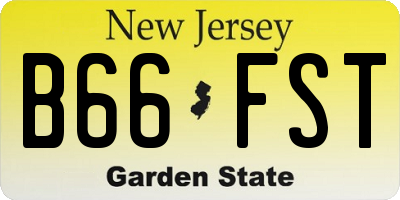 NJ license plate B66FST
