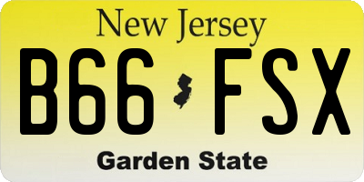 NJ license plate B66FSX