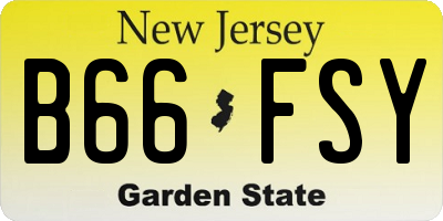 NJ license plate B66FSY