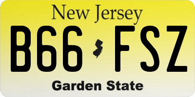 NJ license plate B66FSZ