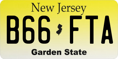 NJ license plate B66FTA