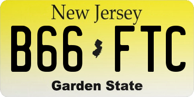 NJ license plate B66FTC