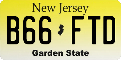 NJ license plate B66FTD