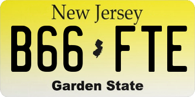 NJ license plate B66FTE