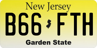 NJ license plate B66FTH