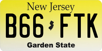 NJ license plate B66FTK