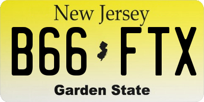 NJ license plate B66FTX