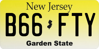 NJ license plate B66FTY