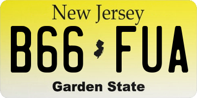NJ license plate B66FUA