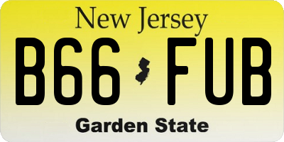 NJ license plate B66FUB