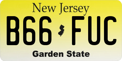 NJ license plate B66FUC