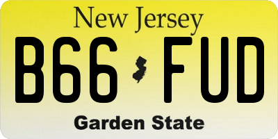 NJ license plate B66FUD