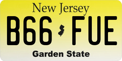 NJ license plate B66FUE