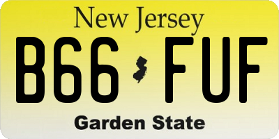 NJ license plate B66FUF